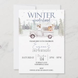 Invitación Cumpleaños de Winter Wonderland, Camión de cumplea