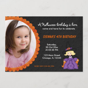 Invitación Cumpleaños de Witchy Halloween