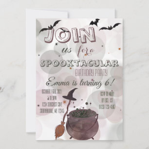 Invitación Cumpleaños de Witchy Halloween