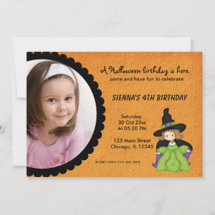 Invitación Cumpleaños de Witchy Halloween