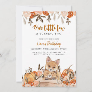 Invitación Cumpleaños de Woodland, Cualquier Edad, Fox, Anima
