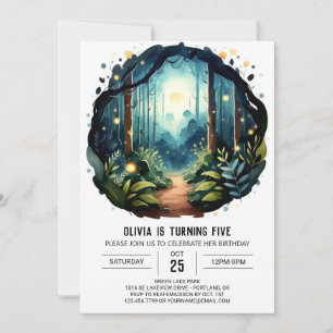 Invitación Cumpleaños de Woodland Encantado en Árbol personal