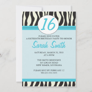Invitación Cumpleaños de Zebra