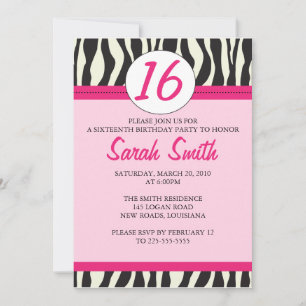 Invitación Cumpleaños de Zebra