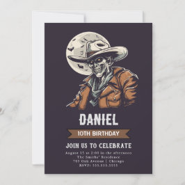 Invitación Cumpleaños de Zombie Cowboy