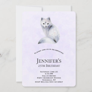 Invitación Cumpleaños de zorro nórdico lindo con diseños flor