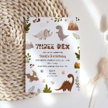 Cumpleaños del adorable dinosaurio Rex tres