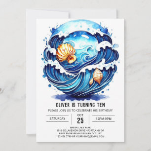 Invitación Cumpleaños del Agua Azul Encantada