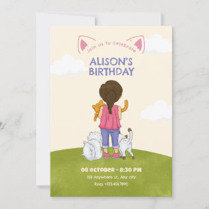 Invitación Cumpleaños del amante del gato