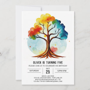 Invitación Cumpleaños del árbol de la vida mágica
