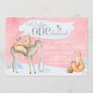 Invitación Cumpleaños del arbolado de ONEderland del invierno