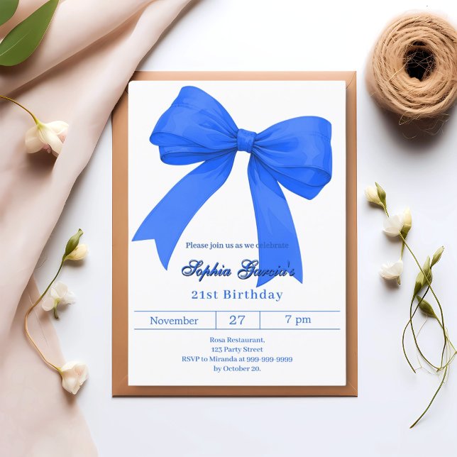 Invitación cumpleaños del arco azul real (Subido por el creador)
