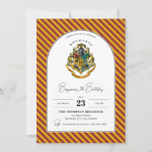 Invitación Cumpleaños del Arco de la Cresta de Hogwarts de Ha