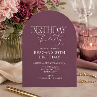 Invitación Cumpleaños del Arco Elegante | Fiesta de Cumpleaño