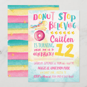 Invitación Cumpleaños del arco iris de la acuarela del