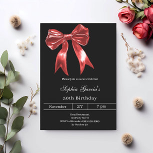 Invitación cumpleaños del arco rojo negro