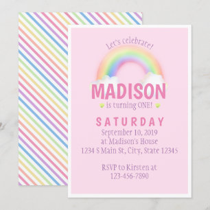 Invitación Cumpleaños del Arcoiris