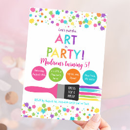 Invitación Cumpleaños del arte pone el arte en el Fiesta