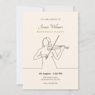 Invitación Cumpleaños del arte violinista