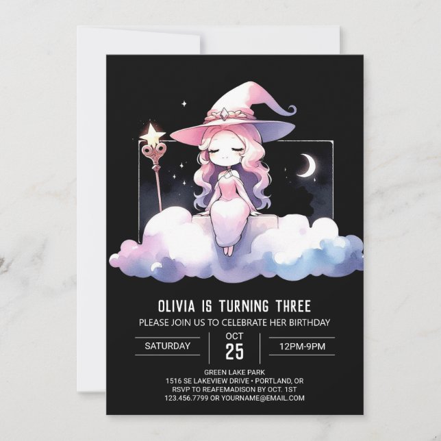Invitación Cumpleaños del Asistente de Cute Happy (Anverso)