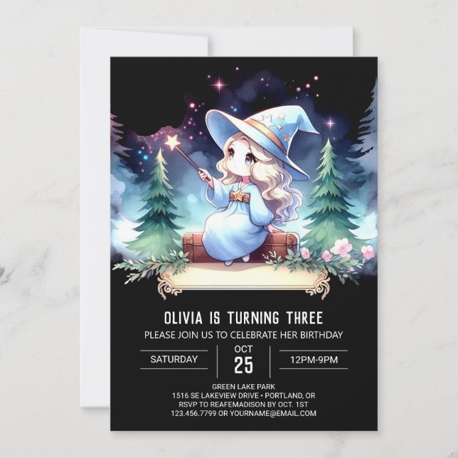 Invitación Cumpleaños del Asistente Mágico Dreamy (Anverso)
