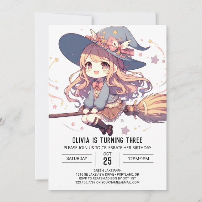 Invitación Cumpleaños del Asistente Majestic Whimsical (Anverso)