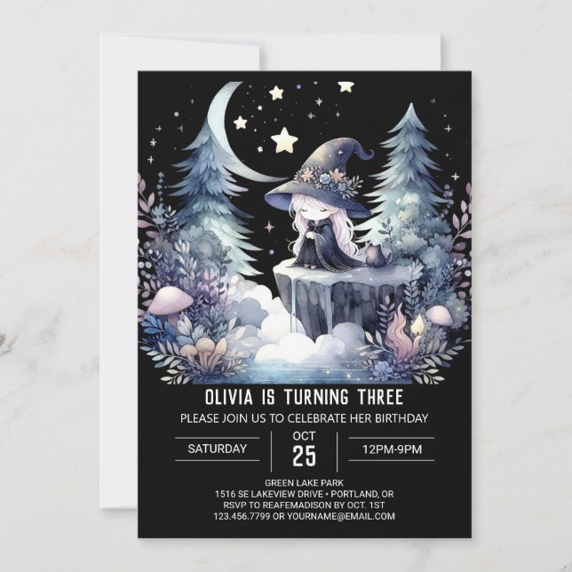 Invitación Cumpleaños del Asistente para Chicas mágicos (Anverso)