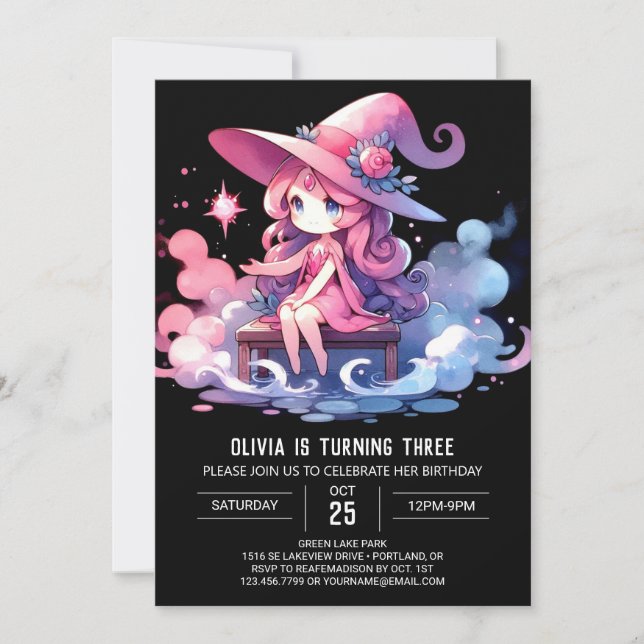 Invitación Cumpleaños del Asistente para impresión elegante (Anverso)