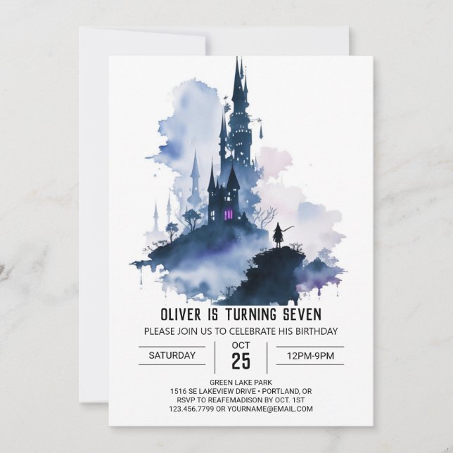 Invitación Cumpleaños del Asistente para Wand Wielder (Anverso)