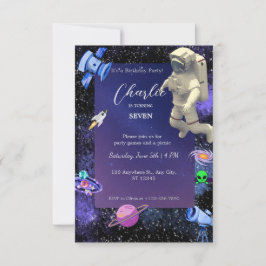Invitación Cumpleaños del Astronauta en el Espacio Ultraterre