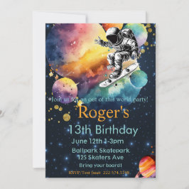 Invitación Cumpleaños del astronauta, espacio
