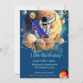 Invitación Cumpleaños del astronauta, espacio