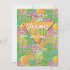 Invitación Cumpleaños del atardecer vaporoso de verano amaril