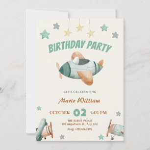 Invitación Cumpleaños del avión