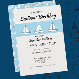 Invitación Cumpleaños del barco de vela