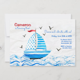 Invitación Cumpleaños del Barquito Azul