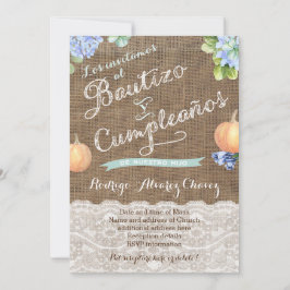 Invitación Cumpleaños Del Bautismo Caído En Español / Bautizo