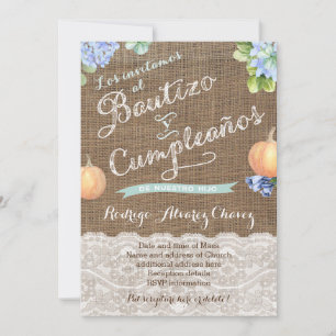Invitación Cumpleaños Del Bautismo Caído En Español / Bautizo