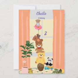 Invitación cumpleaños del bebé Rosa