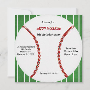 Invitación Cumpleaños del Béisbol