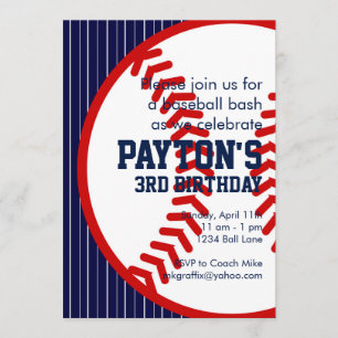Invitación Cumpleaños del béisbol