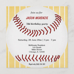 Invitación Cumpleaños del Béisbol