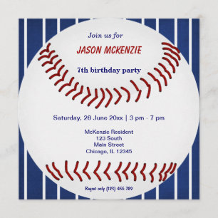 Invitación Cumpleaños del Béisbol