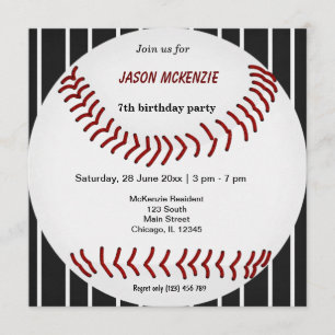 Invitación Cumpleaños del Béisbol