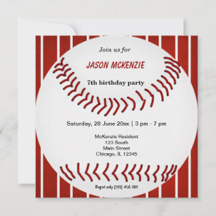 Invitación Cumpleaños del Béisbol