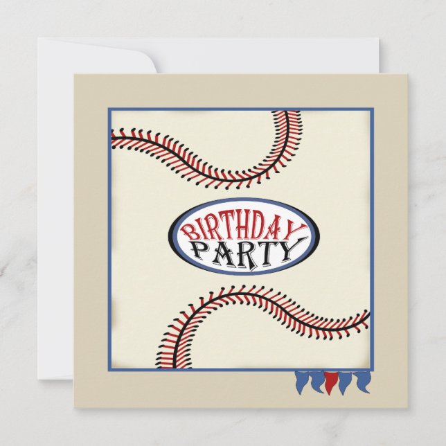 Invitación Cumpleaños del Béisbol de Hometown (Anverso)