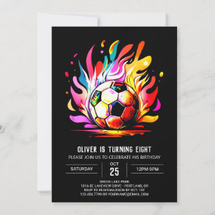 Invitación Cumpleaños del Boho Ball Editable Soccer
