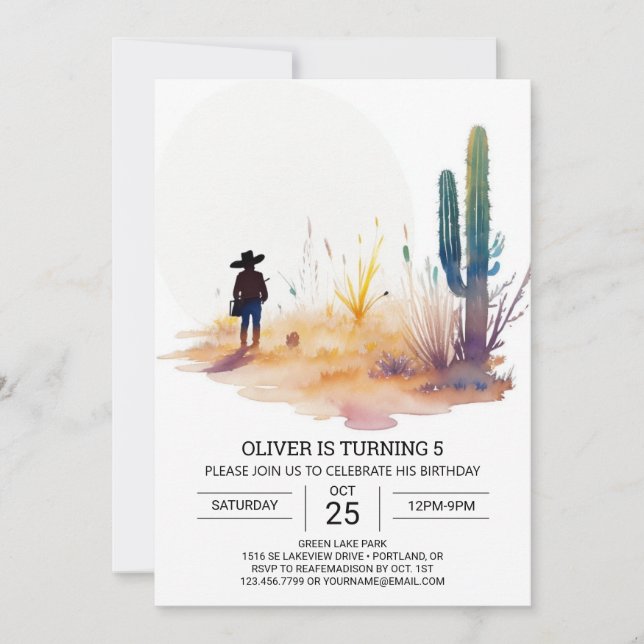Invitación Cumpleaños del Boho Boho Digital (Anverso)
