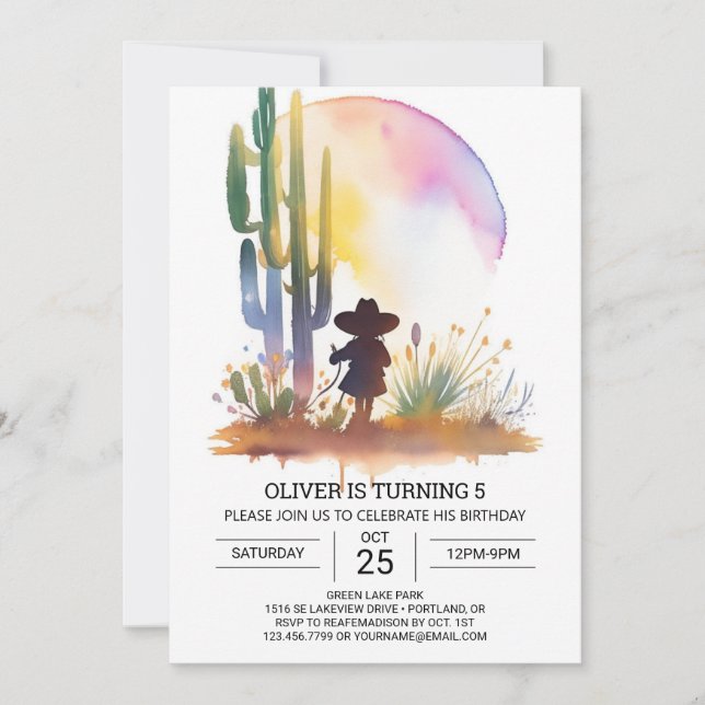 Invitación Cumpleaños del Boho Boho Sur (Anverso)