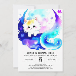 Invitación Cumpleaños del Boho Kitten para los Niños